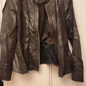 Thalian Dark Brown Leather Jacket for Women